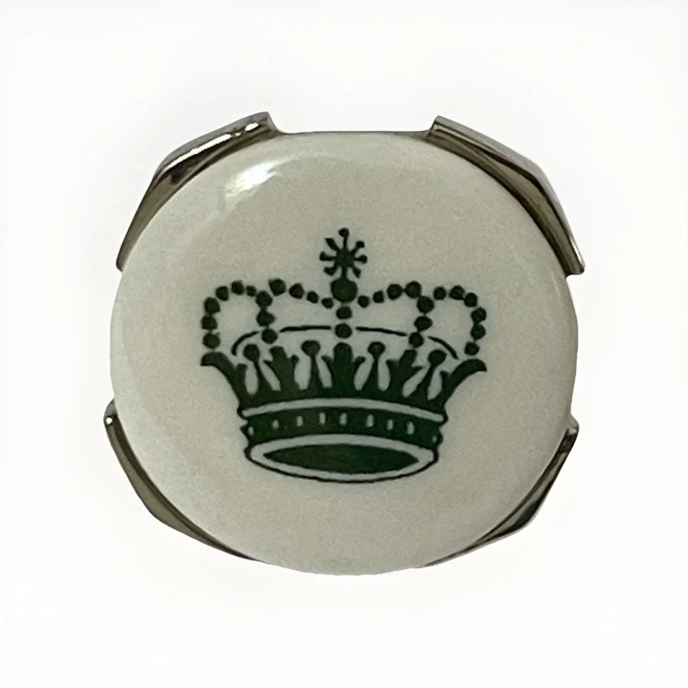 Royal Copenhagen Porcelain Crown Toggle Cufflinks